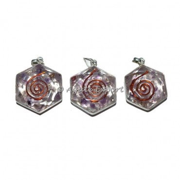 Hexagon Amethyst Pendants