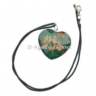 Blood Stone Orgone Heart Pendants
