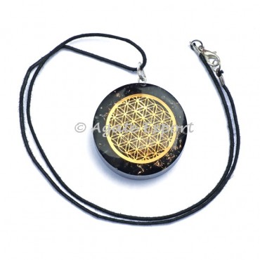 Tourmaline Flower of life Pendants