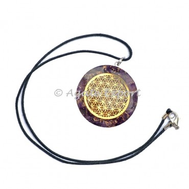 Amethyst Flower of life Pendants