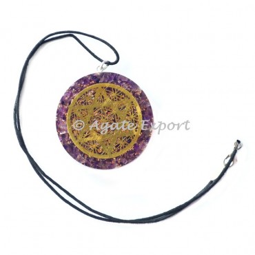 Amethyst Star Flower of life Pendants Big