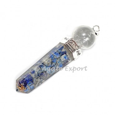 Lapis Lazuli Orgonite Pencil with Ball Pendants