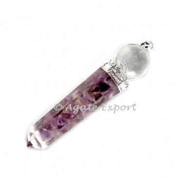 Amethyst Orgonite Pencil With Ball Pendants