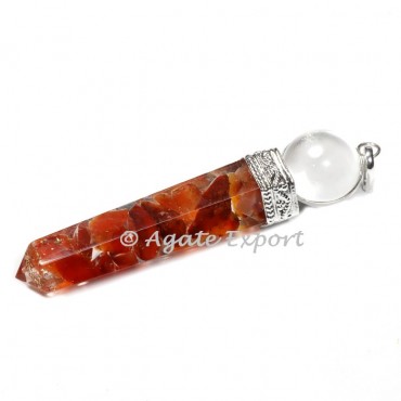Carnelian Orgonite Pencil With Ball Pendants