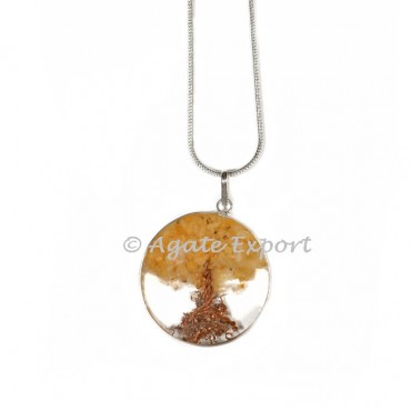 Yellow Avneturine Orgonite Tree Pendants