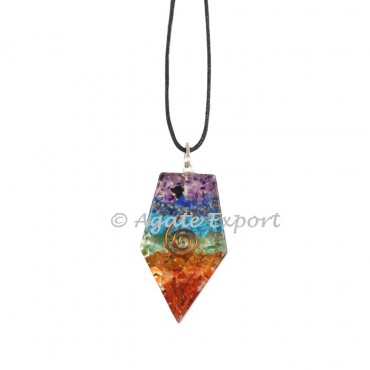 Chakra Layer Orgonite Pentagon Pendants