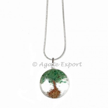 Green Aventurine Orgonite Tree Pendants