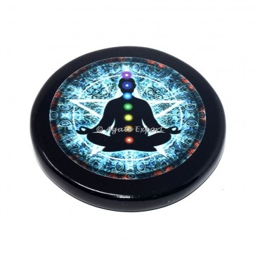 Buddha Printed Black Agate Coaster