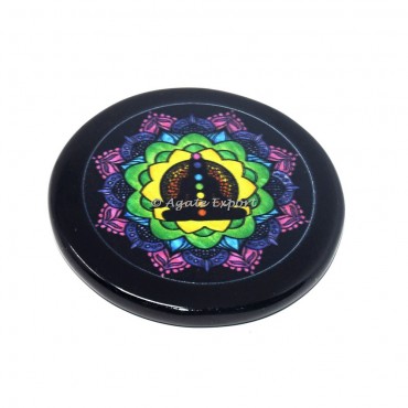 Buddha Printed Black Agate Coaster