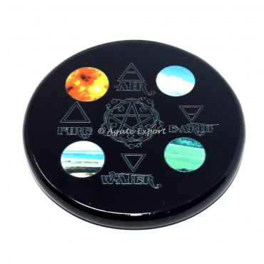 Element Printed Black Agate Coaster