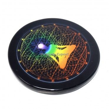 Buddha Printed Black Agate Coaster
