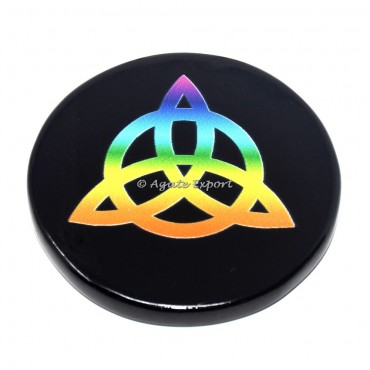 Celtic Printed Black Agate Coaster