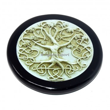 Accent Tree of life Black Agate coaster