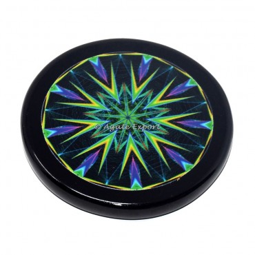 Mandal Black Agate Chakra Coaster