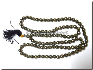 Pyrite Faceted Beads Jap Mala