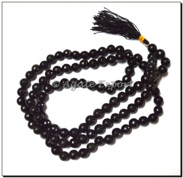 Black Onyx Faceted Mala