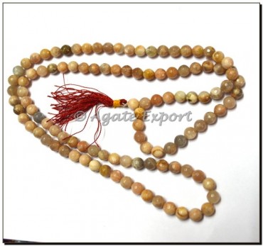 Moonstone Faceted Beads Jap Mala