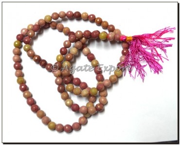 Rhodonite Faceted Beads Jap Mala