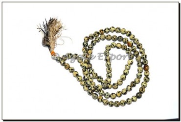 Dalmatian Jasper Faceted Beads Jap Mala