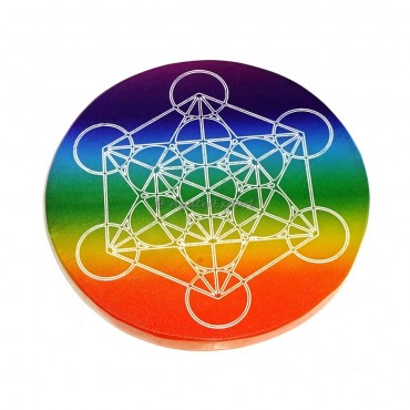 Metatron Engraved Selenite Charging Plate