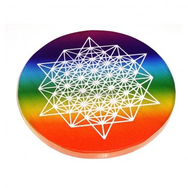 Yantra Engraved Selenite Charging Plate