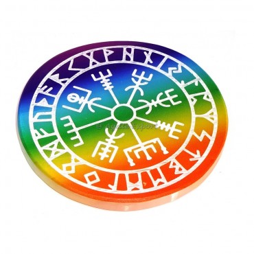Runic Symbol Engraved Selenite Charging Plate