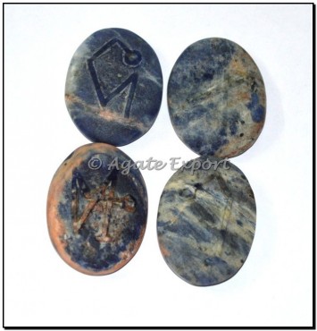 Sodailite Embossed Engraved Arch Reiki Sets