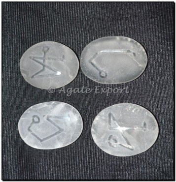 Crystal Quartz Embossed Engraved Arch Reiki Sets