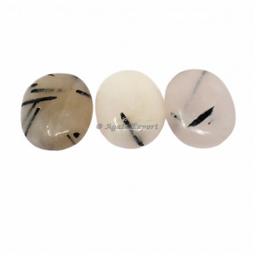 Black Rutile Palm Stones