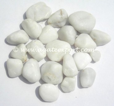 White Agate  Pebble Stone.