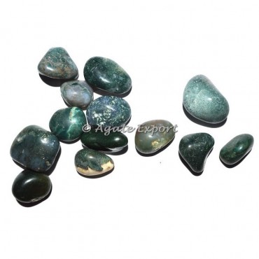 Moss Agate Pebble Stones