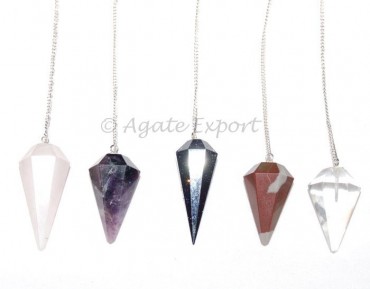 Mix Stone 6 Faceted Pendulums