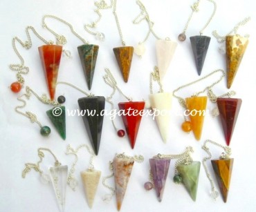 Mix Stone 6 Faceted Cone Pendulums