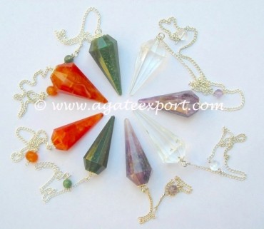 Mix Stone12 Faceted Pendulums