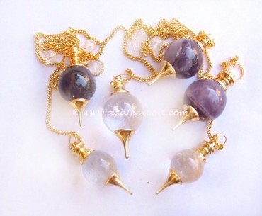 Mix Gemtone Gold Plated Drowsing Pendulums