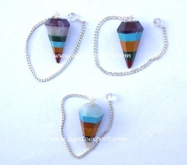 Mix Gemstone 6 Faceted Pendulums