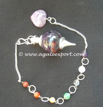 Seven Chakra Amethyst Pendulum