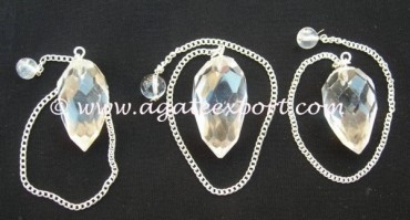 Crystal Quartz Drop Pendulums.