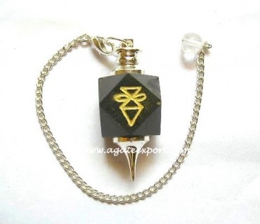 Black Agate Reiki Carved Pendulums