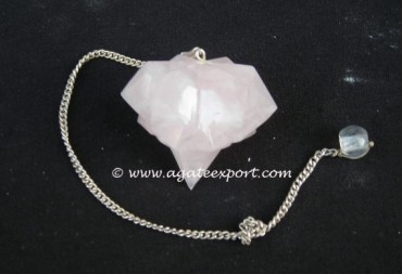 Rose Quartz Lotus Pendulums