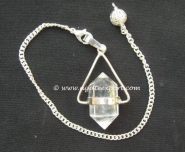 Crystal Quartz V Shape Pendulums.