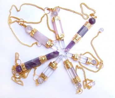 Mix Gemstone Golden Plated 3Pcs Pendulums.