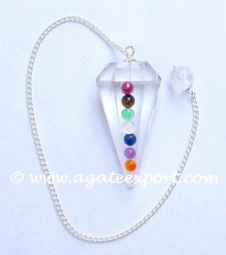 Crystal Quartz Sevan Chakra Pendulums
