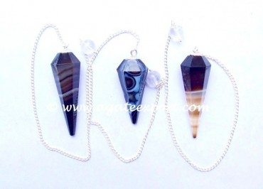 Black Onyx 6 Faceted pendulums