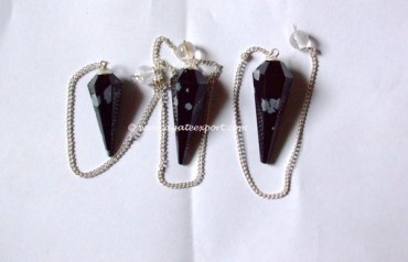 Black Obsidian 6 Faceted Pendulums.