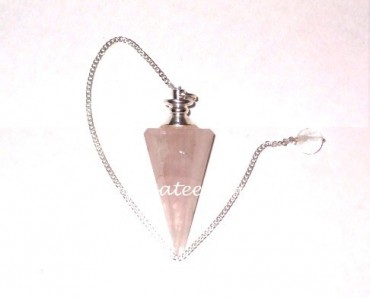 Rose Quartz 6 Faceted Hook Pendulums.