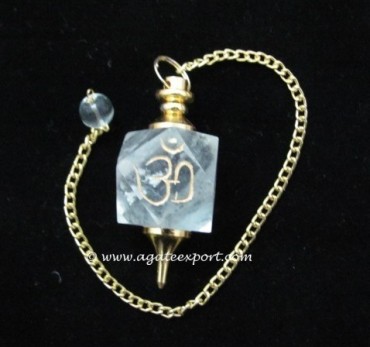 Crystal Quartz Om Pendulums.