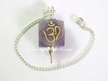 Amethyst Om Pendulums.