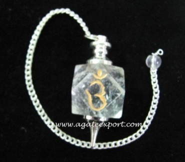 Crystal Quartz Chakra Om Pendulums.