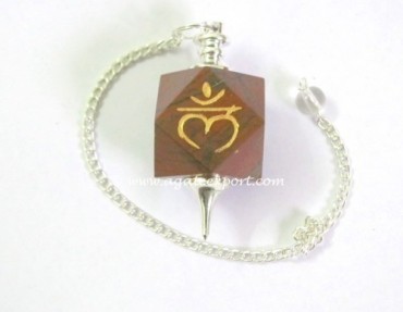 Red Jasper Chakra Sanskrit Pendulum.